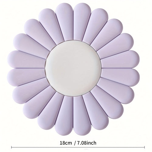 1pc Silicone Trivet Mat | Non-Slip & Heat Resistant, Modern Daisy Flower Design, Easy Clean Coasters & Pot Holders for Kitchen Countertop, Ideal for Hot Dishes, Pots & Pans Holder