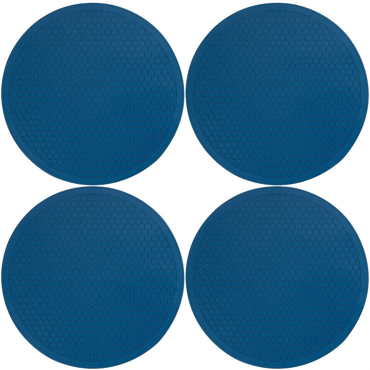 [4pcs Silicone Insulation Pads] 4pcs Food Grade Silicone Honeycomb Insulation Pads | Large Size Multifunctional Pot, Bowl & Tableware Drying Pads | Microwave Anti-Scalding Kitchen Accessories in 4 Colors