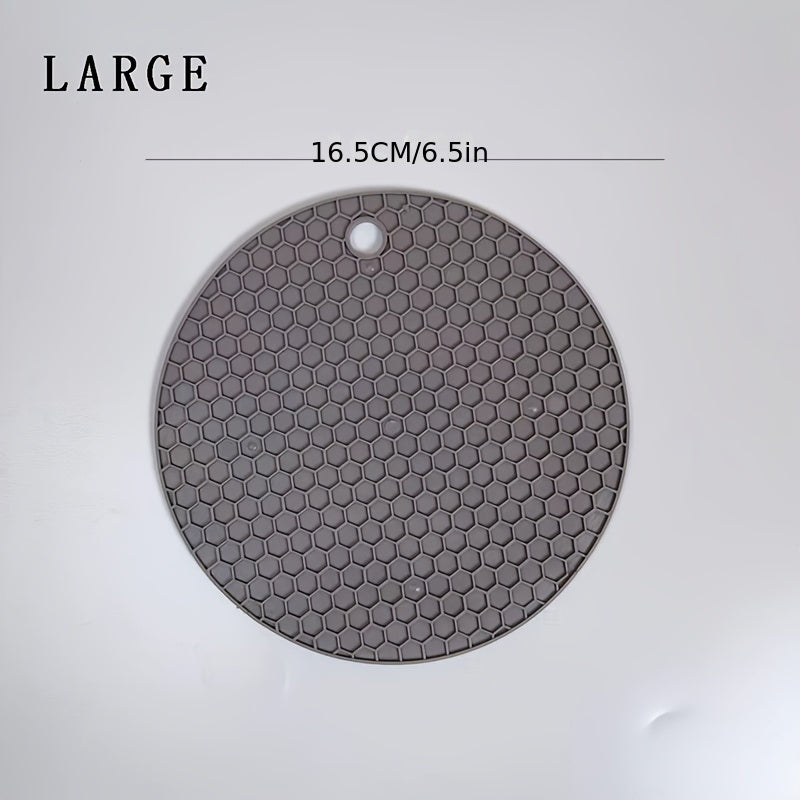 [Heat-Resistant Placemats] 2pcs Large-Sized Grey Honeycomb Heat-Resistant Placemats. These Placemats Can Effectively Protect Table Surfaces from Heat Damage And Are Suitable for Use in All Seasons