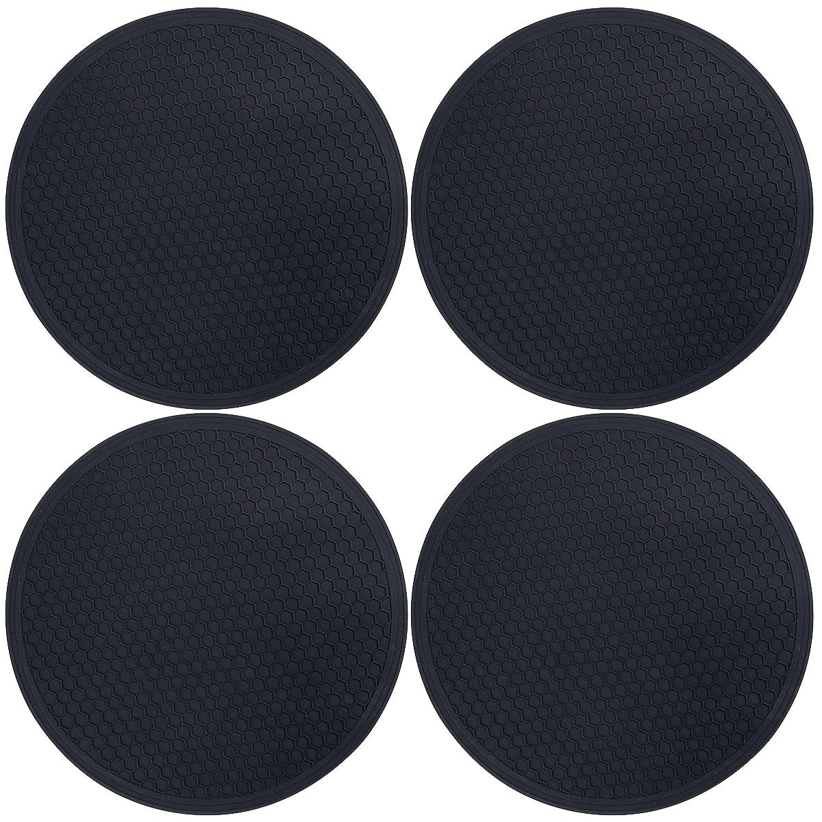 [4pcs Silicone Insulation Pads] 4pcs Food Grade Silicone Honeycomb Insulation Pads | Large Size Multifunctional Pot, Bowl & Tableware Drying Pads | Microwave Anti-Scalding Kitchen Accessories in 4 Colors